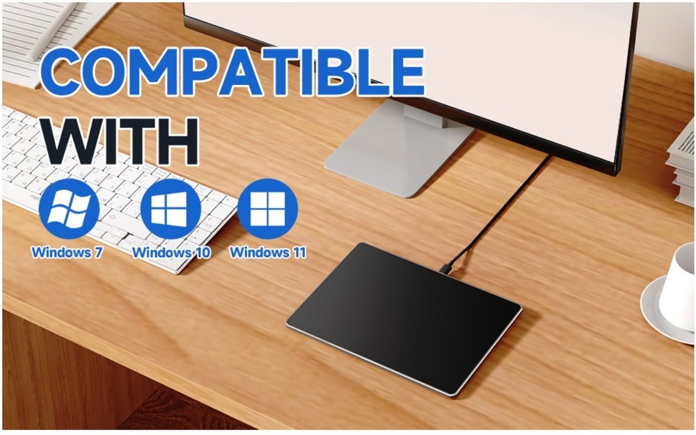 Wired Trackpad for Windows 10/11, Precision Multi-Touch Portable Trackpad Mouse