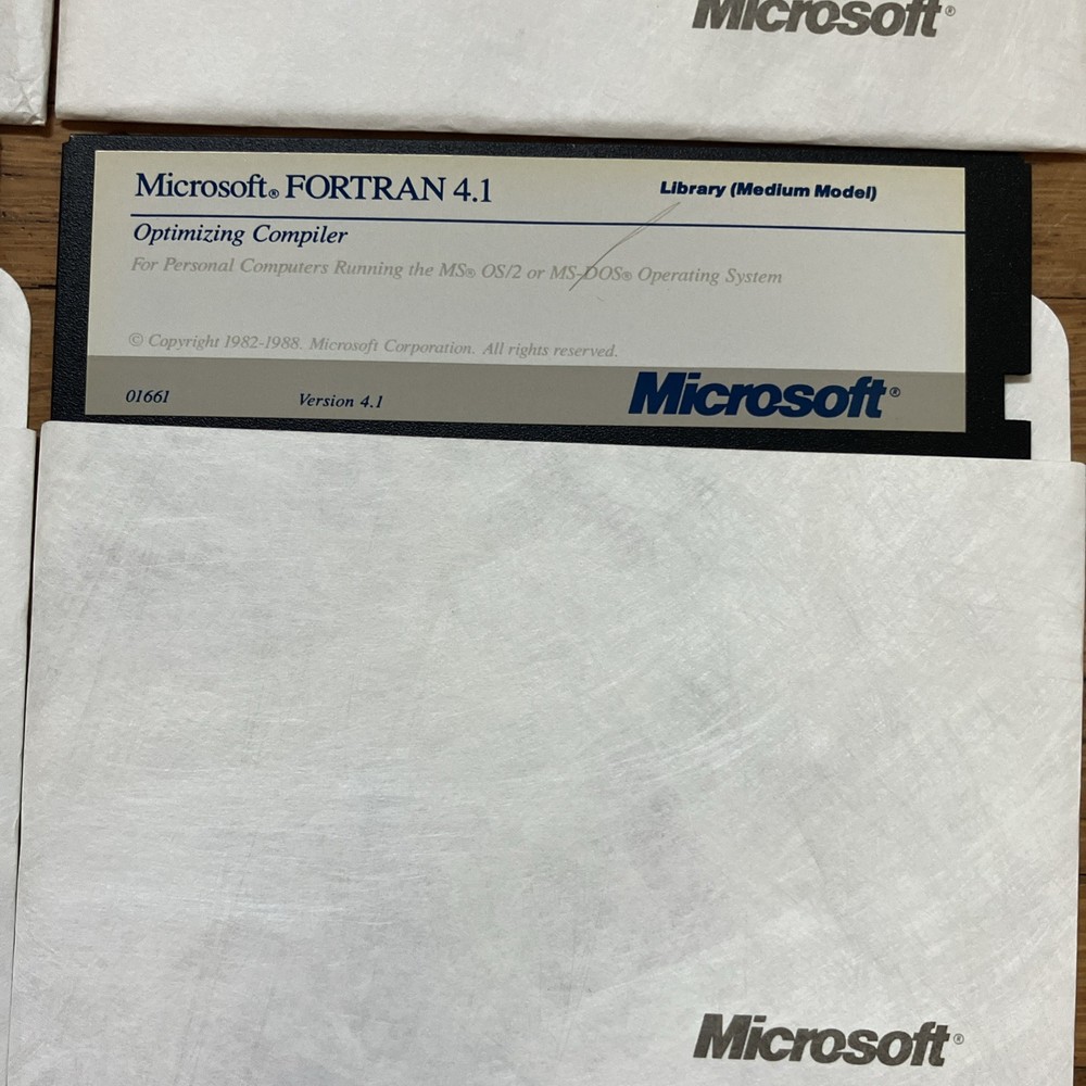 Microsoft Fortran Compiler Version 4.1 Software