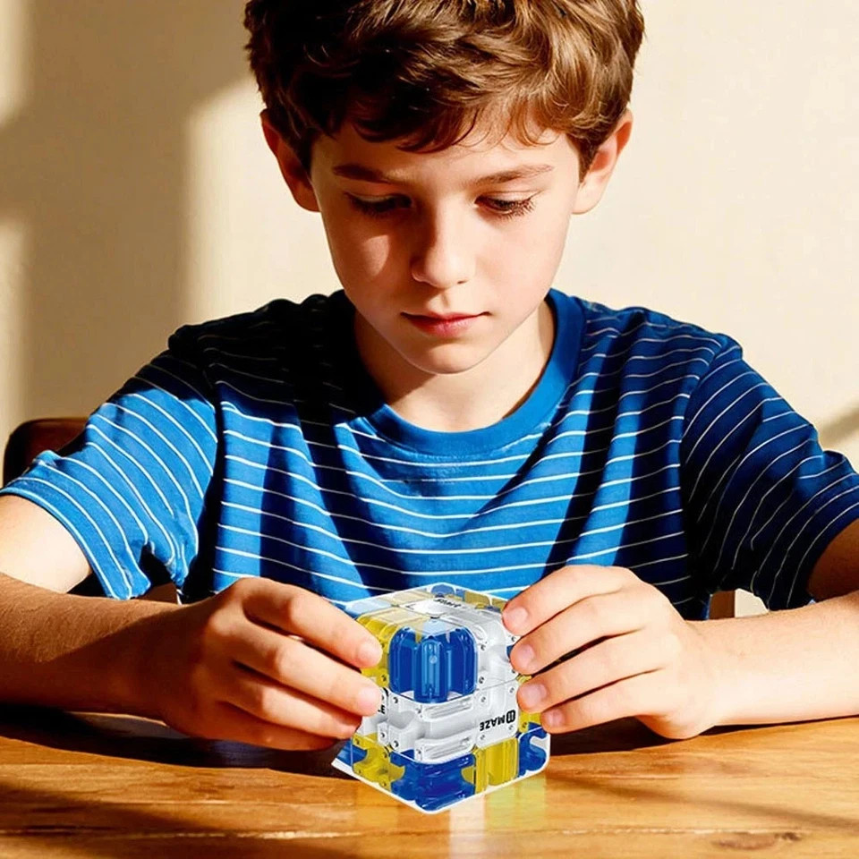 Large 3D Labyrinth Puzzle Maze Cube - Engaging Brain Teaser Toy, Improve Spatial