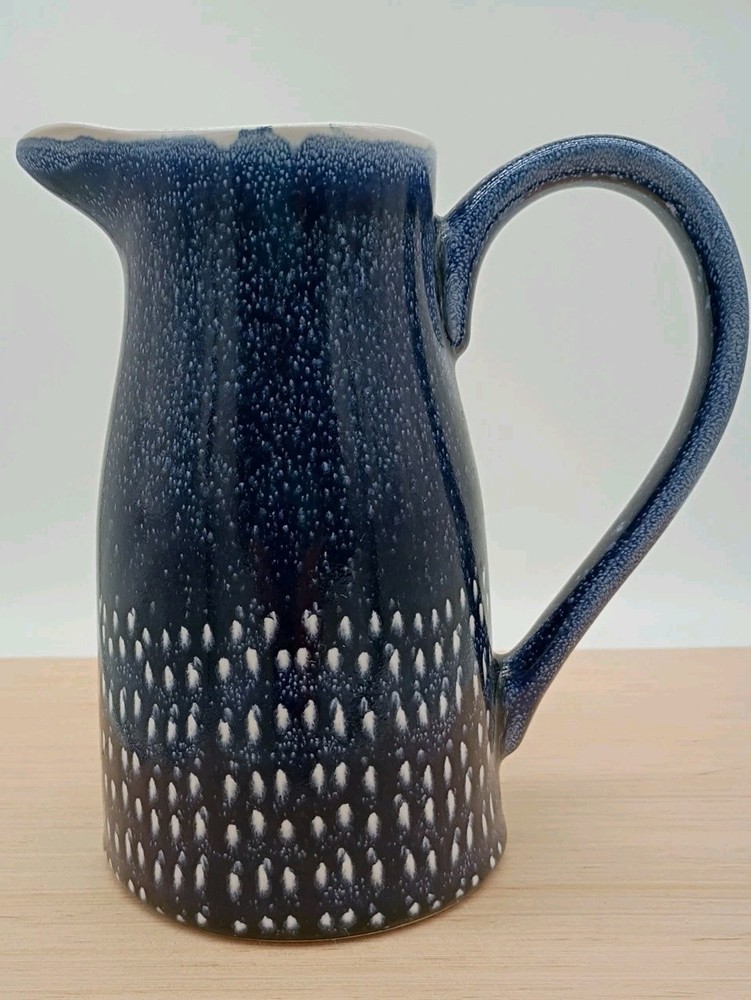 Sheffield Home Neutrals Small Pitcher 8" Ceramic Blue And White