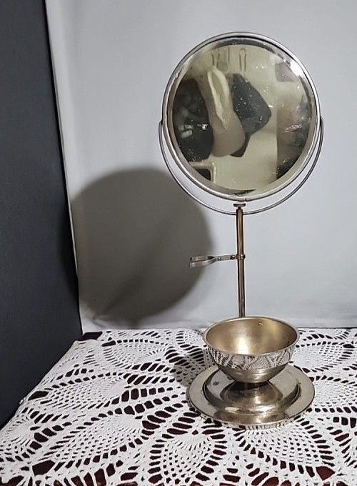 Vintage Shaving Stand Beveled Mirror