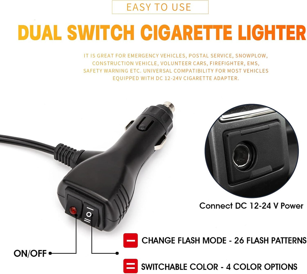 [Upgraded] Switchable 4 Colors Emergency Strobe Traffic Advisor Light Bar 162...