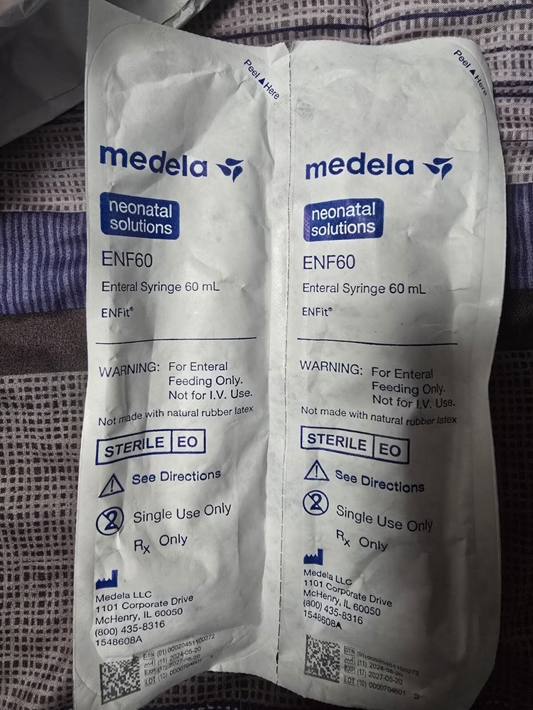 60cc Medela Etheral Feeding Syringes