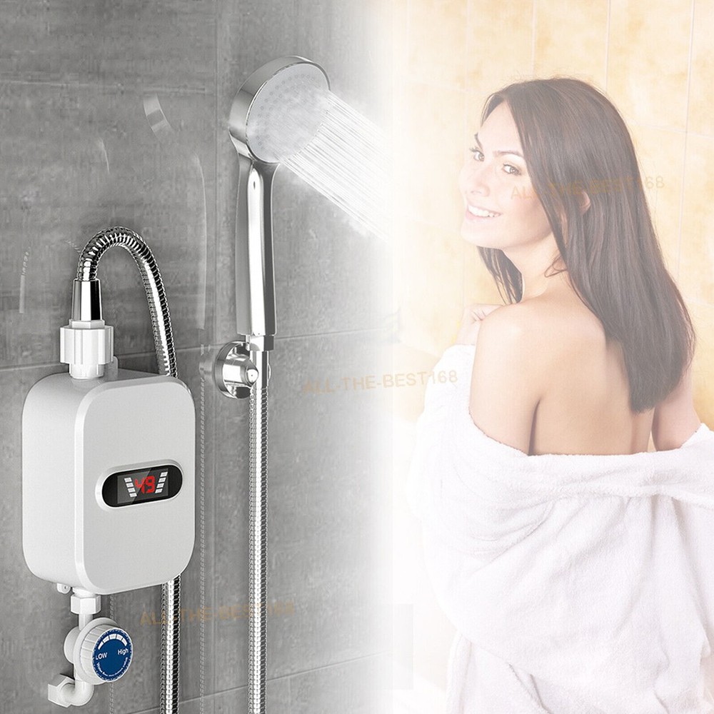 3500W Electric Hot Tankless Water Heater Shower Instant Boiler Kitchen Bathroom