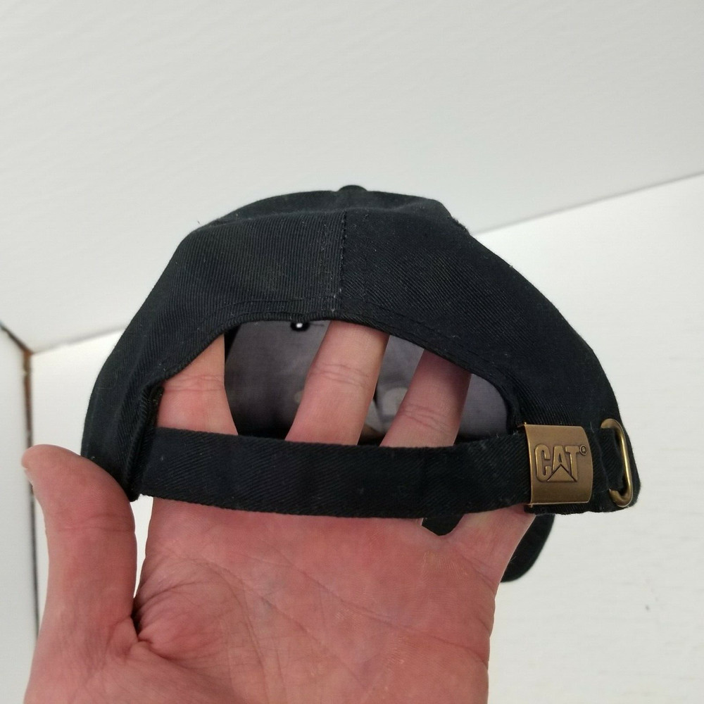 CAT Caterpillar Adjustable Strapback Black Hat, Construction Equipment