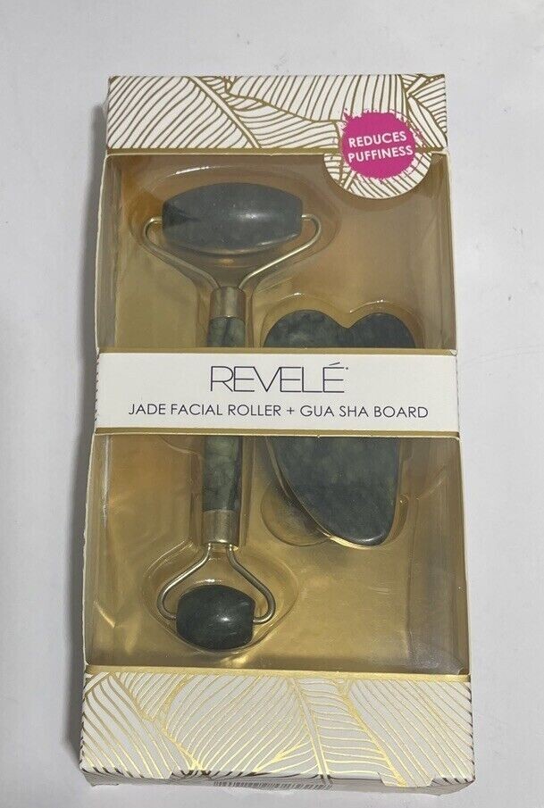 Revele Jade Facial Roller + Gua Sha Board NIB!