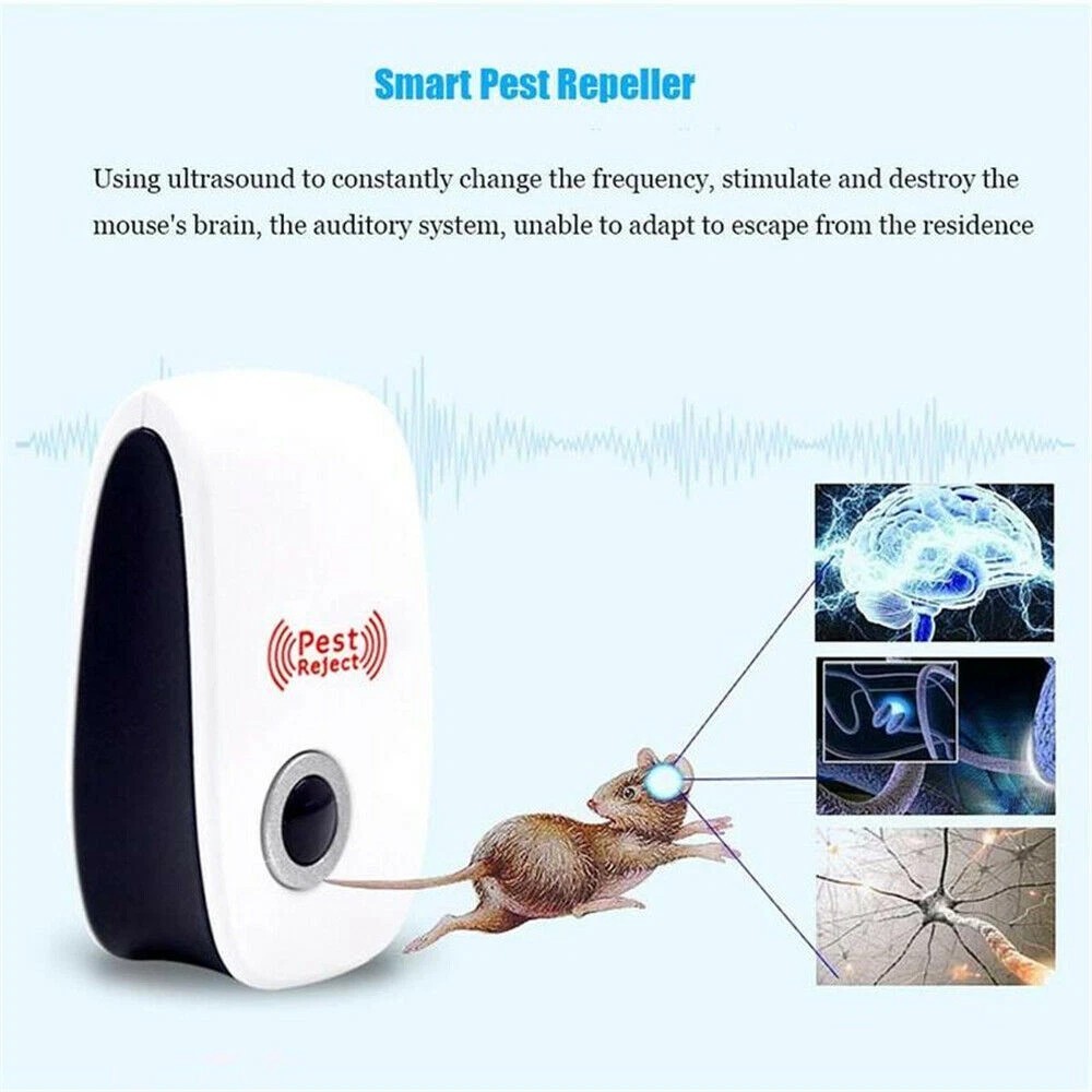 6pack Pest Reject Ultrasonic Repeller Home Bed Bug Mites Spider Defender Roaches