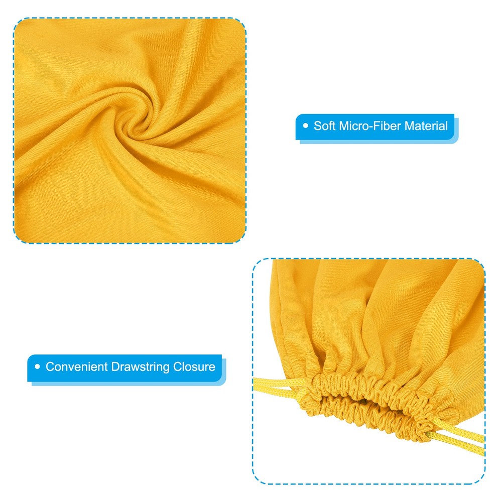 Ski Goggle Bag, 5 Pcs Soft Microfiber Drawstring Pouch, 15cmx25cm, Yellow