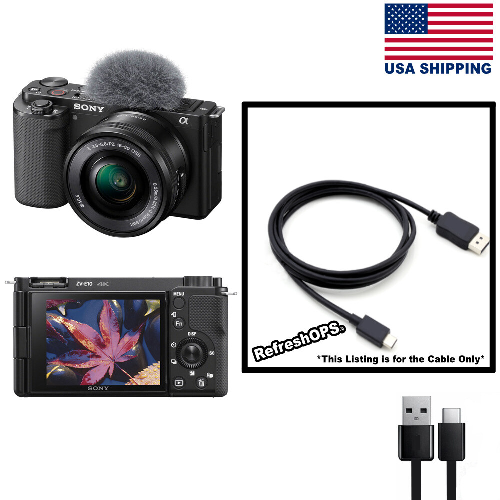 Sony Alpha ZV-E10 Kit Mirrorless Vlog Camera USB Cable Transfer Cord Replacement