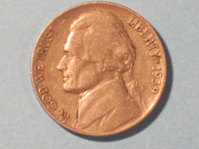 1939 Jefferson Nickel - Second year minted.