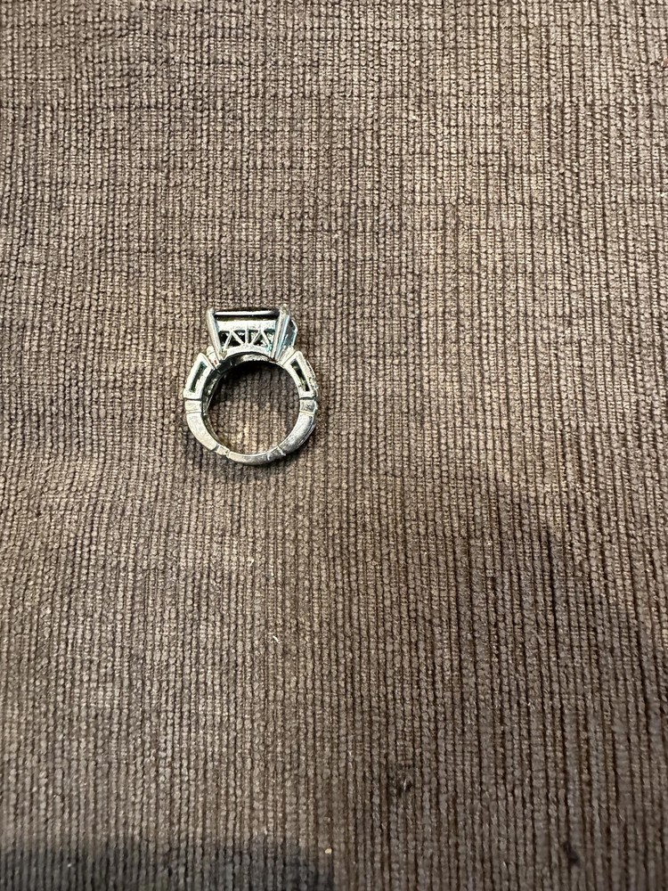 Silver Ring with Large Black Square Stone