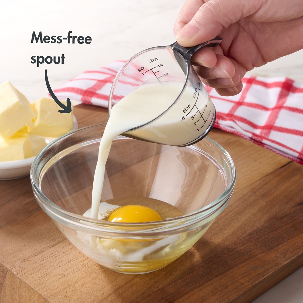 (4 pack 1/4C Plastic Mini Measuring Cup Black/Transparent