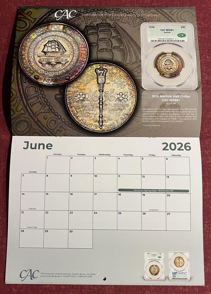 2026 CAC COIN CALENDAR
