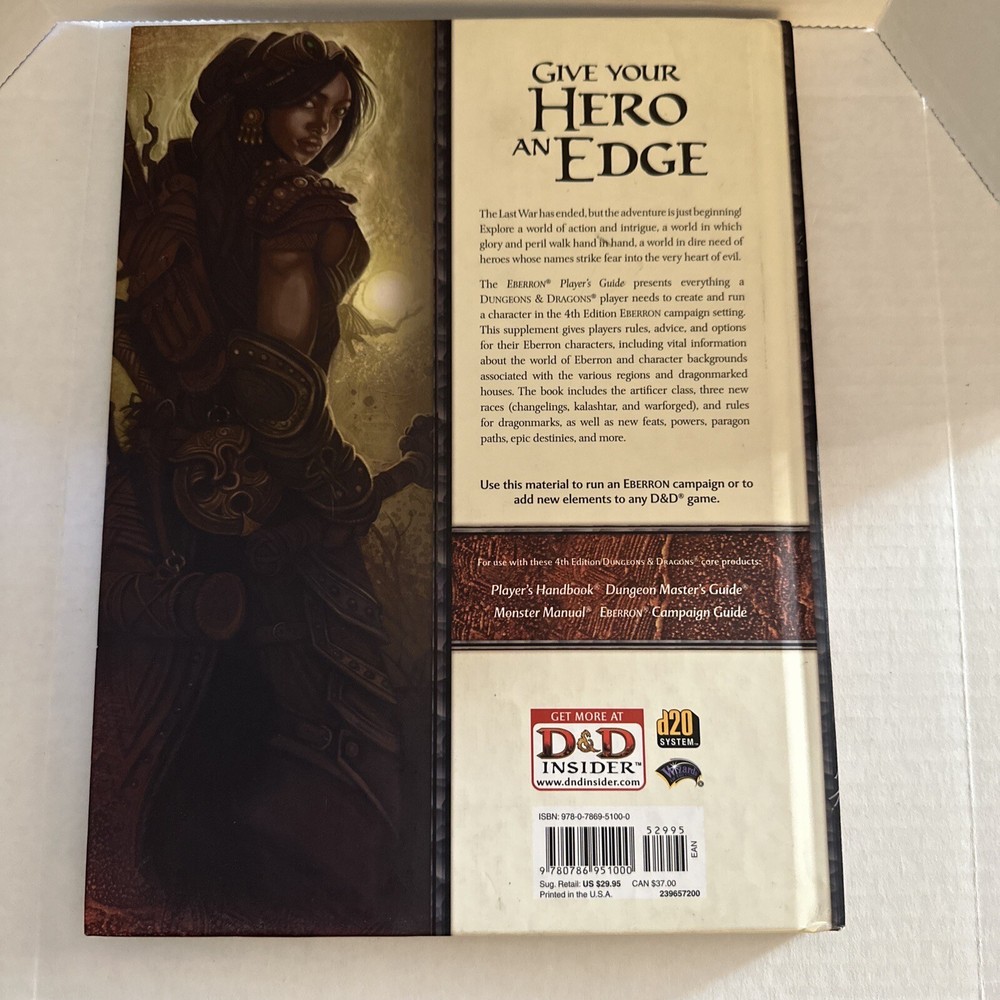 Dungeon & Dragons Eberron Players Guide Hardback