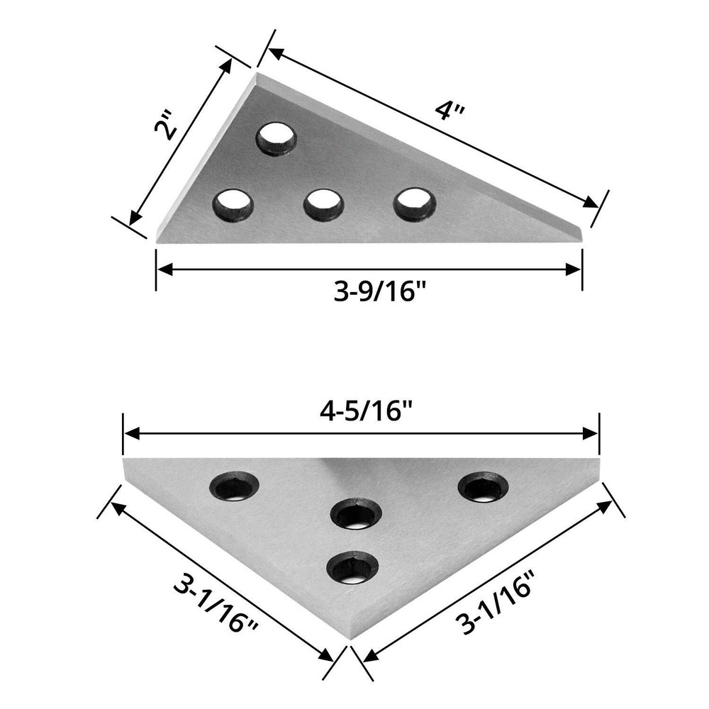 2 Pack Solid Angle Plate Set 30-60-90 Degree & 40-45-90 Degree Measurement Tool
