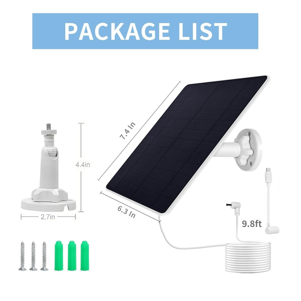 Ring Camera Solar Panel Charger, Compatible with Stick Up Cam, 1Pack
