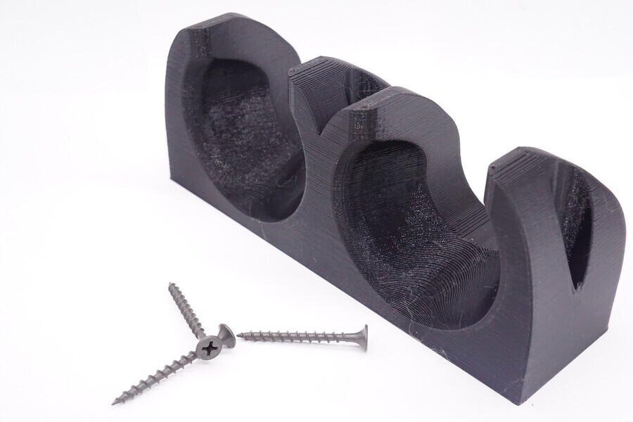 Wall Mounted Holder for Two MagLite D Cell Flashlights *BLACK*