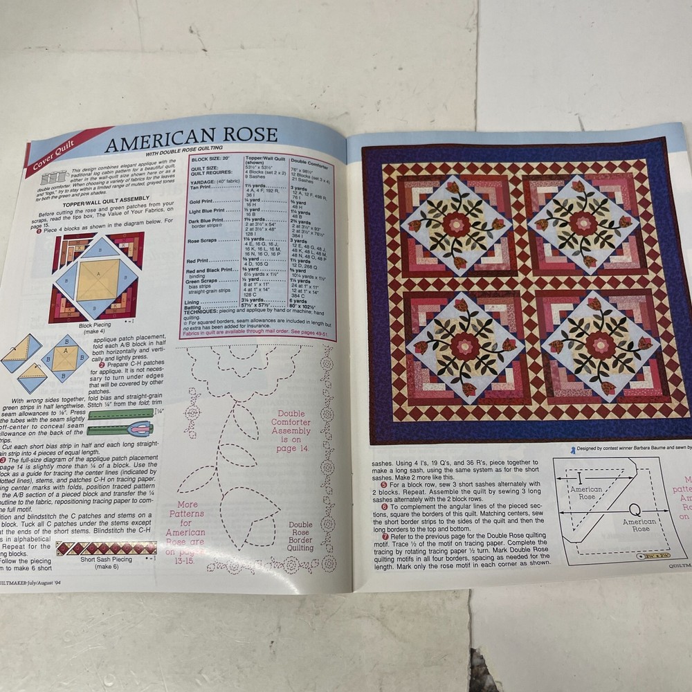 Quiltmaker Magazine July/Aug 1994 back issues Quilting 21 patterns
