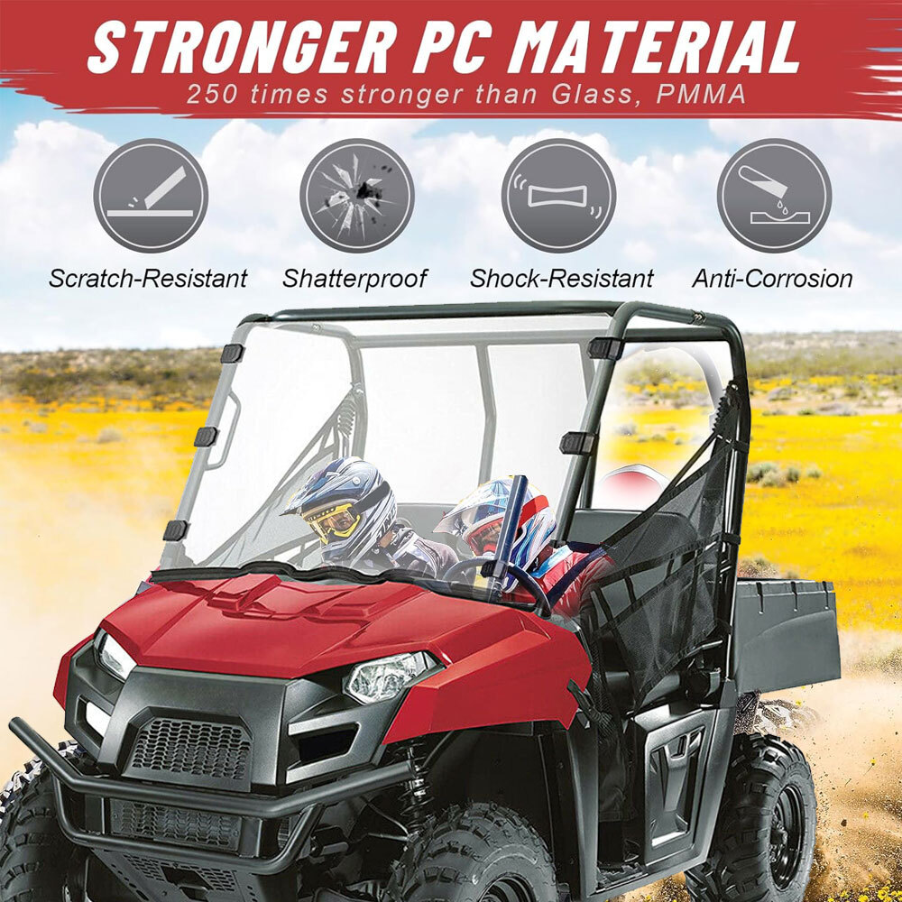 For Polaris Ranger 500 Midsize 2010-2014 2011 2012 Full Windshield Windscreen