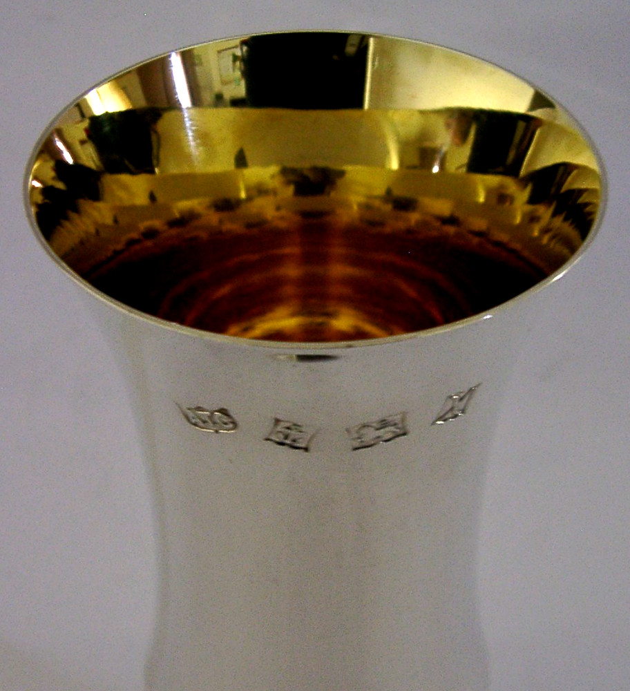 106g MID CENTURY MODERN SOLID STERLING SILVER GOBLET CHALICE CUP 1972 BARWARE