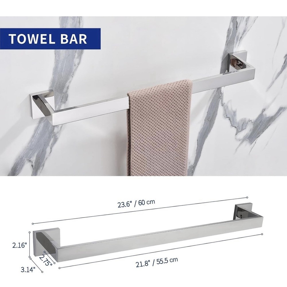 TASTOS 5-Piece Bathroom Hardware Set Wall Mounted Bathroom Accessory Set