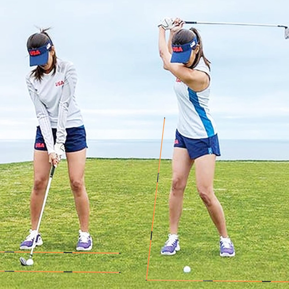 Golf Alignment Sticks 2 Pack Swing Training Aid Equipment Collapsible Trainer...
