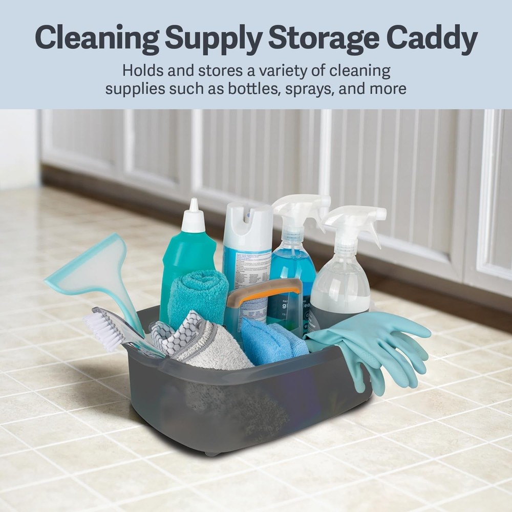 Cleaning Storage Caddy with Handle Plastic Multipurpose Organizer,1.85-Gallon
