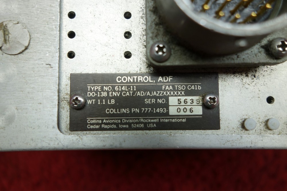 Collins 614L-11 ADF Control Panel PN 777-1493-006
