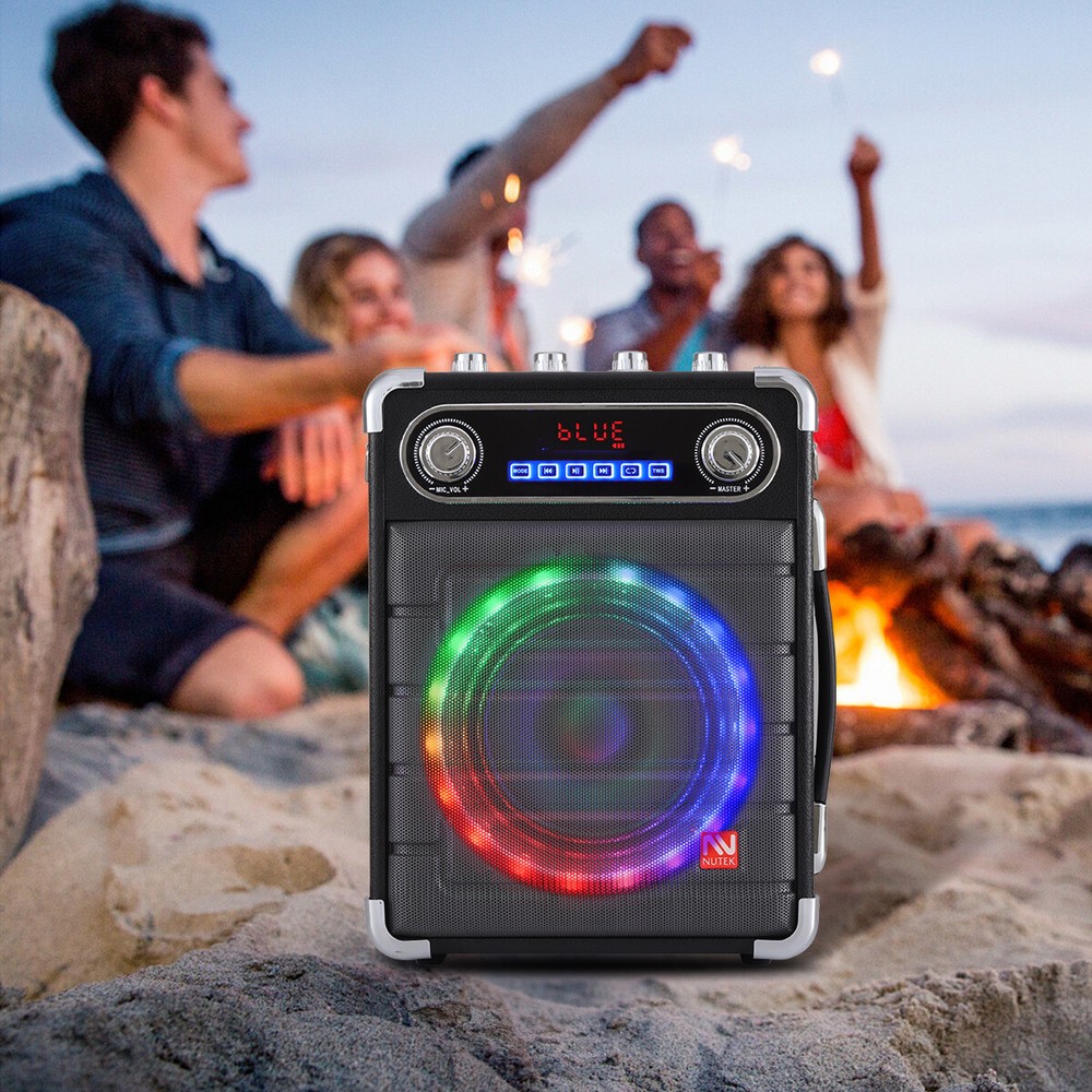 Portable Karaoke Machine with 2 Wireless Microphones Bluetooth Speaker w/ Remote