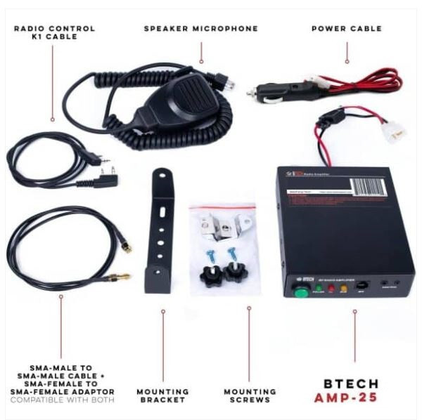 Btech Linear RF Amplifier VHF 136-174MHz, 2 Meter Power Boost, Mobile - Base