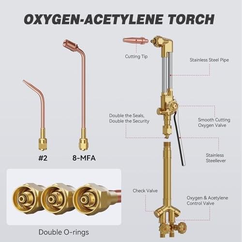 Oxy Acetylene Cutting Torch, Heavy Duty Cutting Torch Kit, CA2460 CT200
