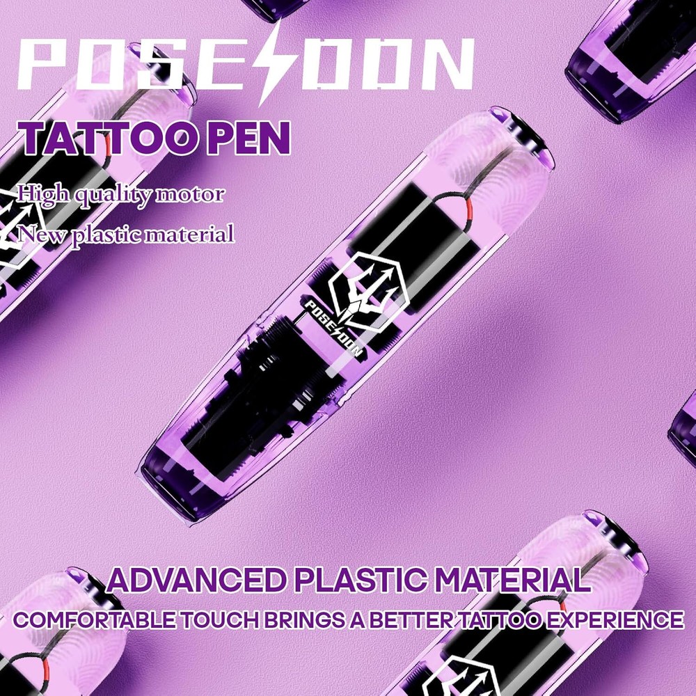 POSEIDON Wireless Tattoo Kit TK039, Complete Kit! For Beginners