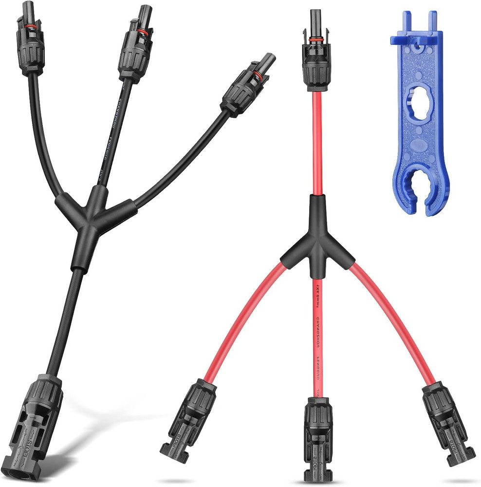 Solar Panel Connectors 3 to 1 Y Branch PV Connector Kit 1 Pair Solar Parallel Ad