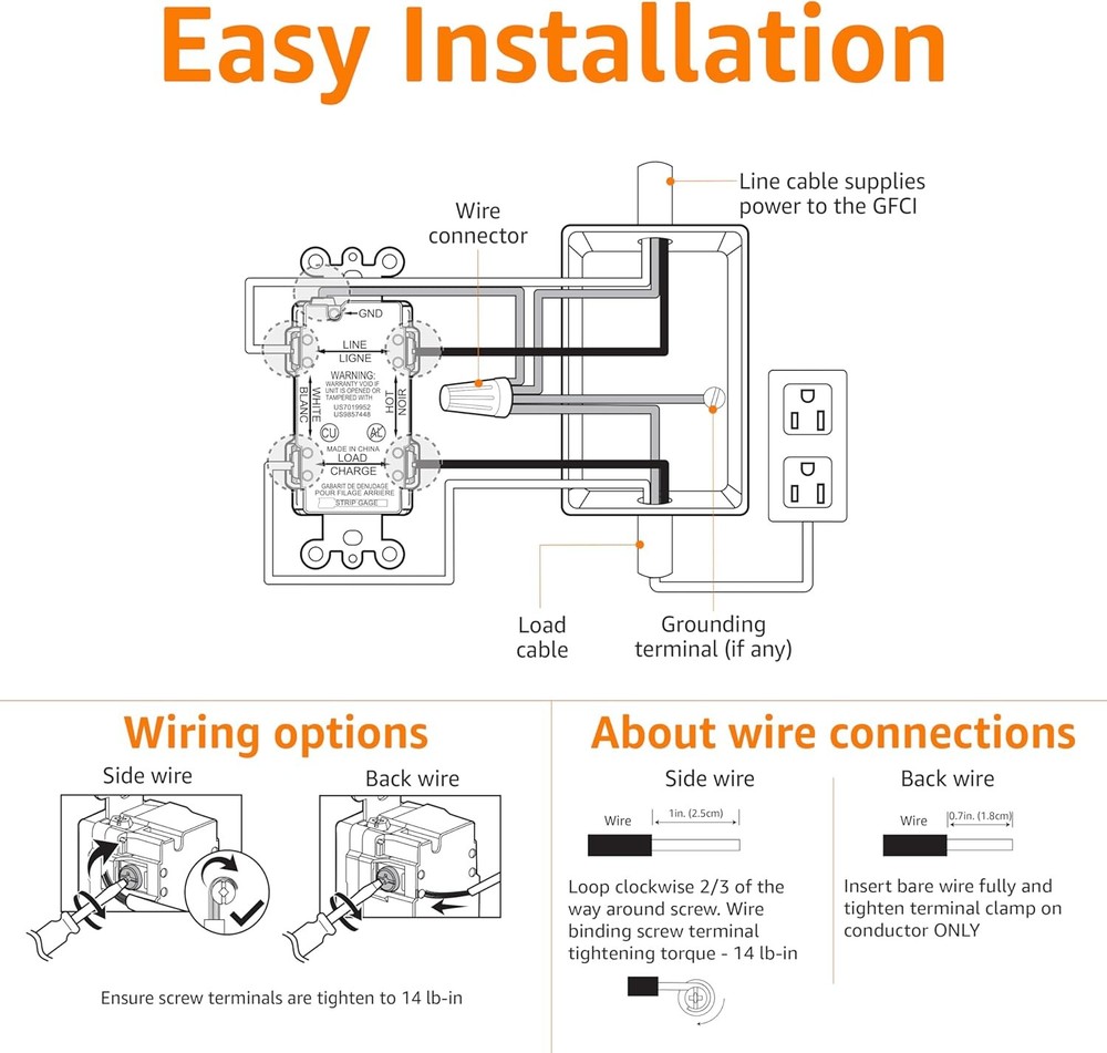 Amazon Basics Weather-Resistant GFCI Receptacle with LED Indicator, White