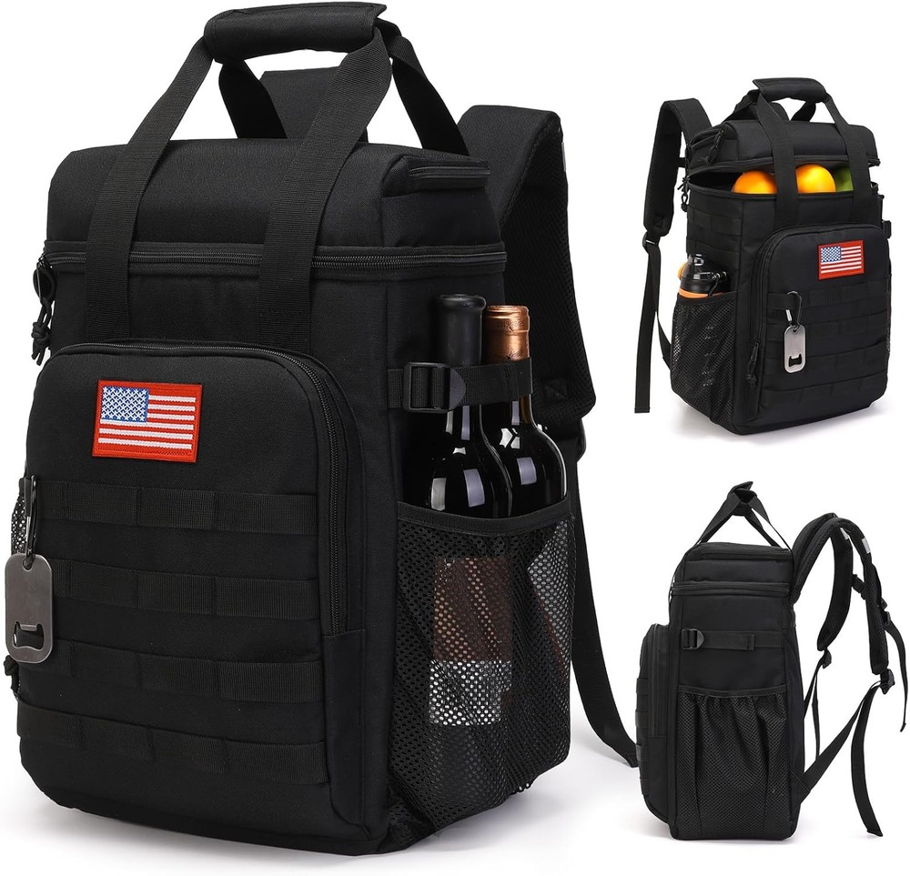 Tactical Backpack Cooler,Lunch Backpack Men Adults Work W/ Handle Soft Cooler