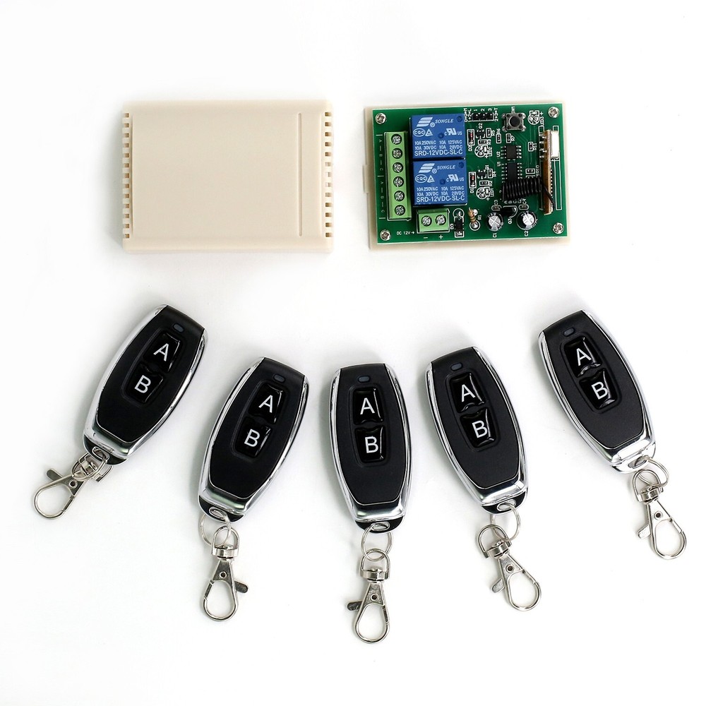 2 Channel Garage Door Remote Control Switch Relay Wireless Transmitter+Receiver