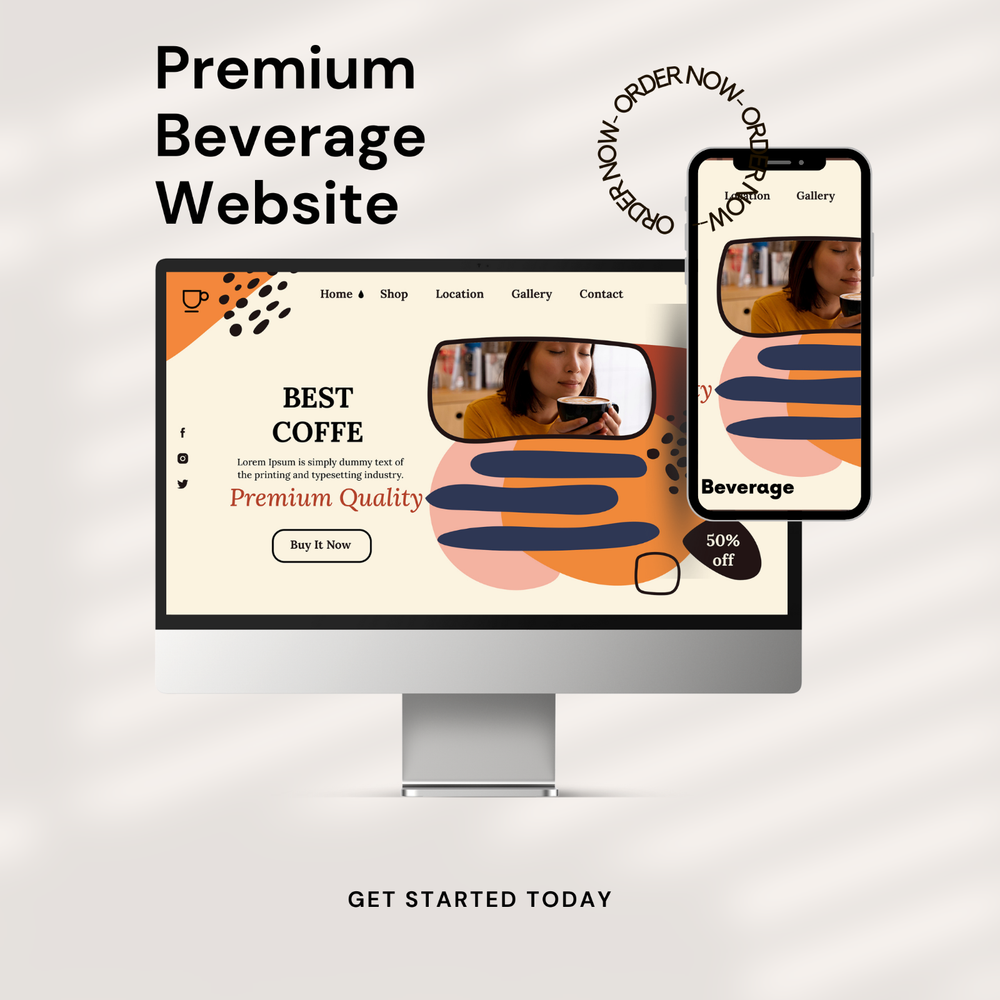 Custom Website Development, Food Website Development, Beverage Wordpress Website