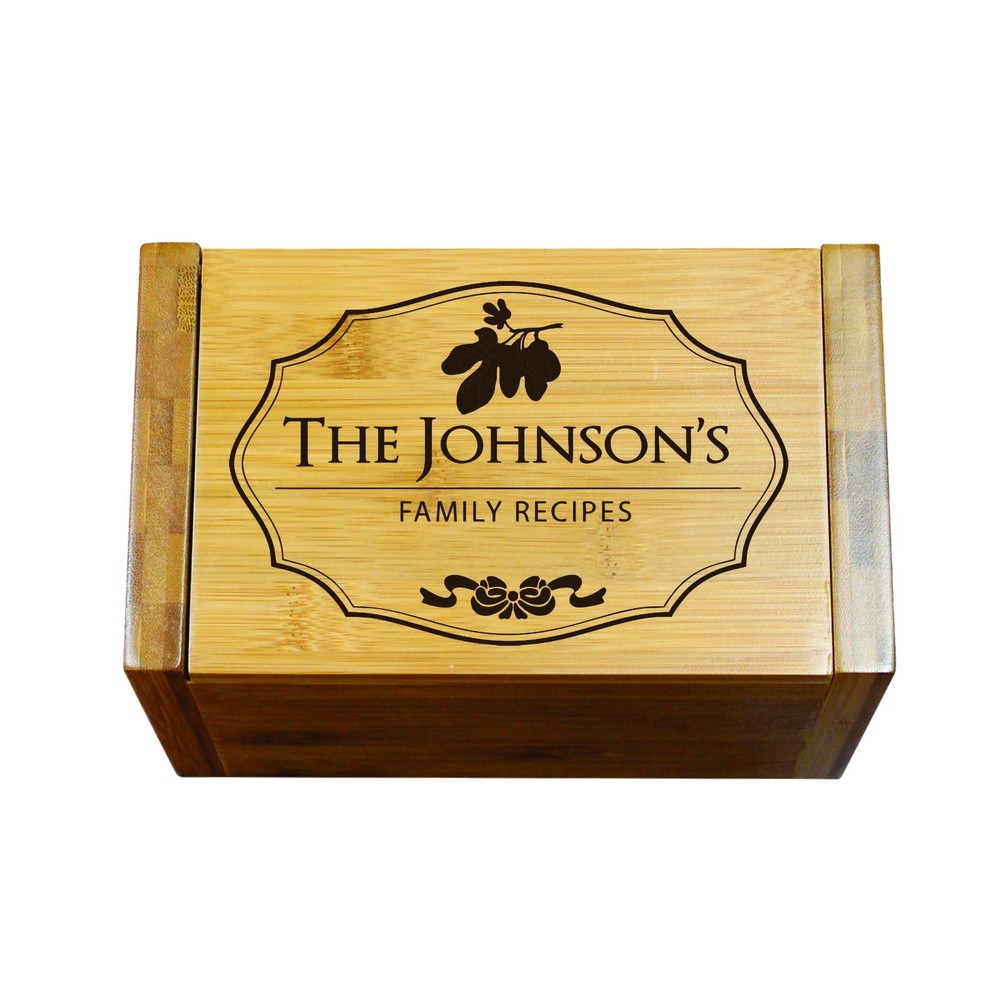 Engraved House Warming Gift - Custom Recipe Box Organizer for Kitchen