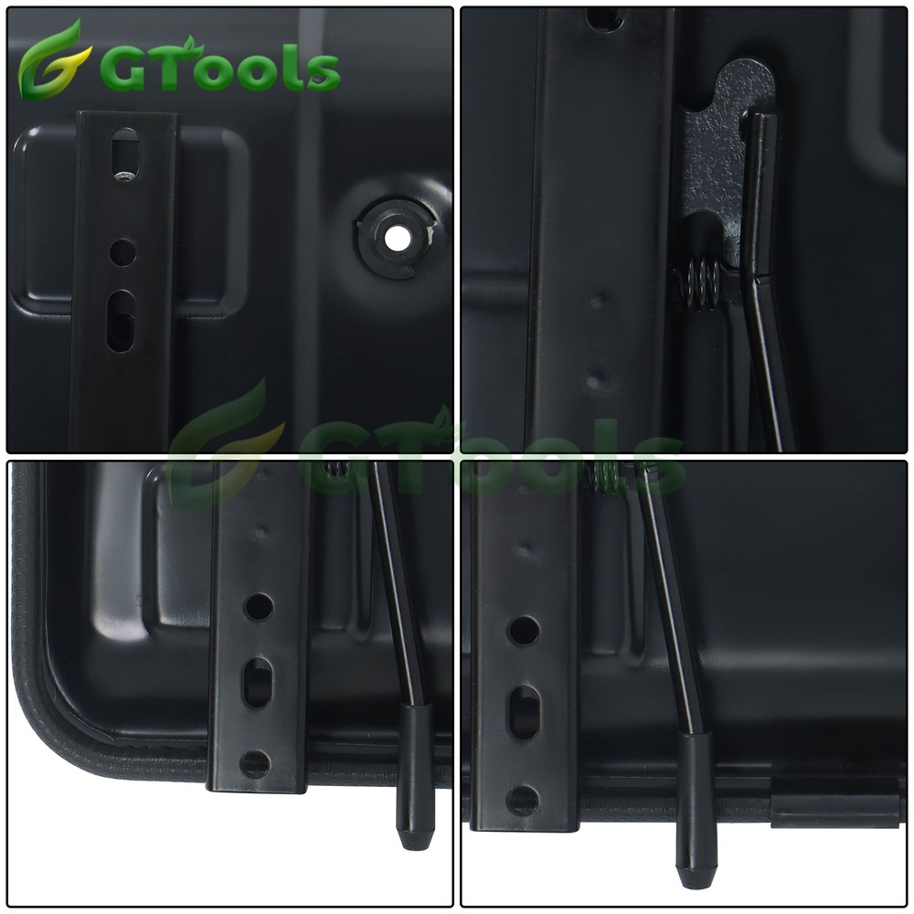 Universal Compact High Back Mower Seat Black Seat with Mounting Bolt Patterns