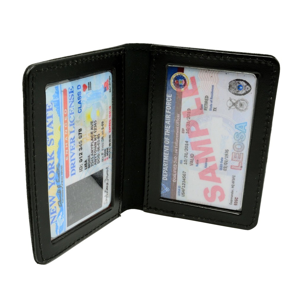 Perfect Fit State Dept Medallion Double ID Leather Document Holder License Case