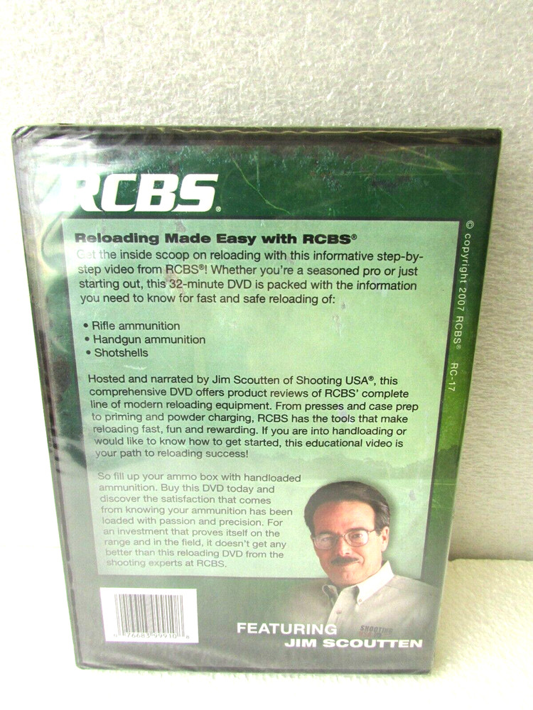 RCBS Precisioneered Handloading DVD Reloading Made Easy with Jim Scoutten New