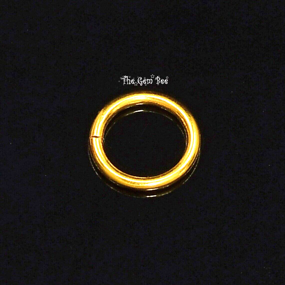 7MM 19 Gauge 18k Solid Yellow Gold Open Jump Ring Quantity: (1)