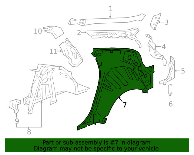 Genuine GM Passenger Side Quarter Inner Panel 23316232