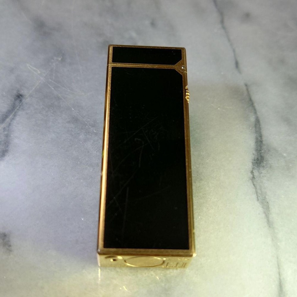 Vintage Dunhill Rolla gas lighter Black lacquer Working Condition