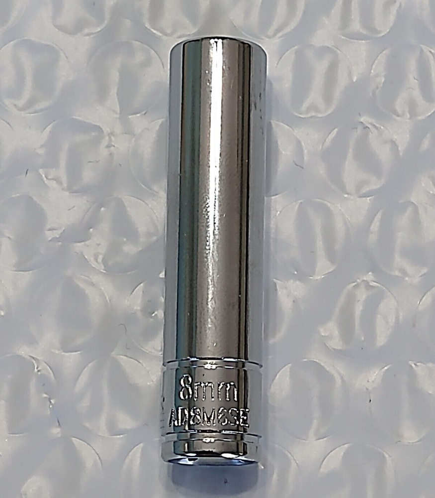 MATCO TOOLS "SILVER EAGLE" AD8M6SE, 1/4" DRIVE, 8MM. SOCKET, DEEP, 6 POINT.