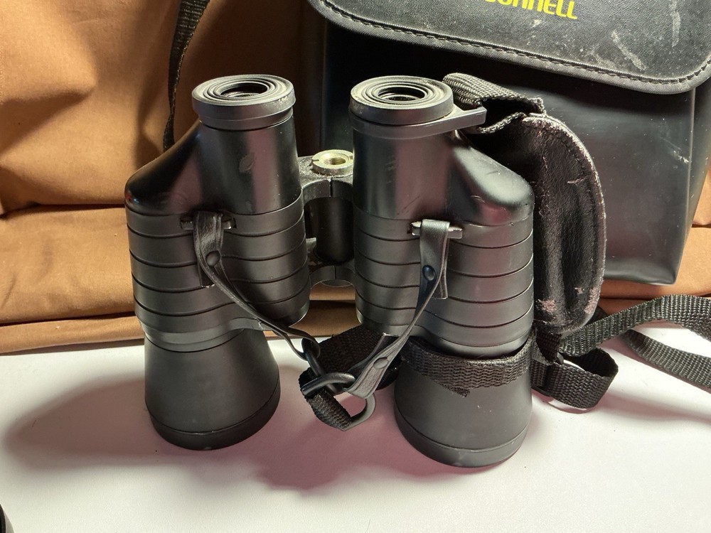 Bushnell Insta Vision Binoculars W/ Case, Lens Caps, Straps, Hand Strap