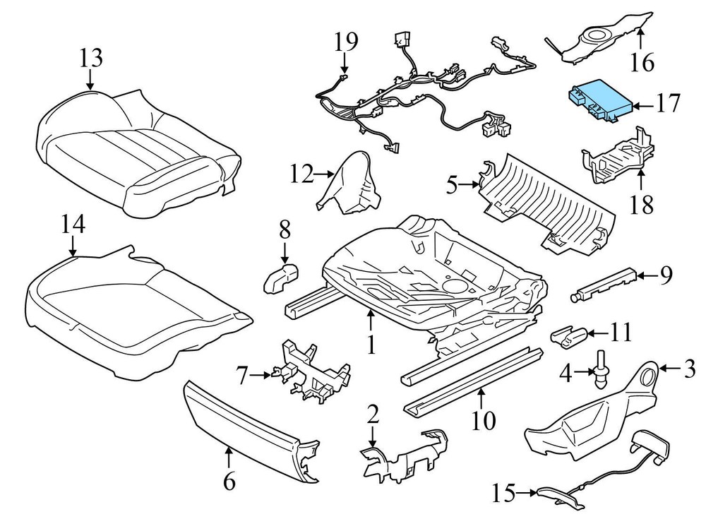 2015-2024 PORSCHE MACAN - Front SEAT Memory Control Module 95861876004