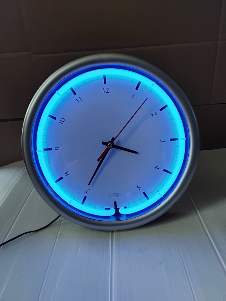 Lite F/X Neon Quartz Movement  Night Light Hallway Illuminated Wall Clock