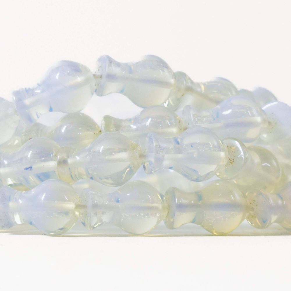 Opalescent Moon Beads Czech 50 Inch