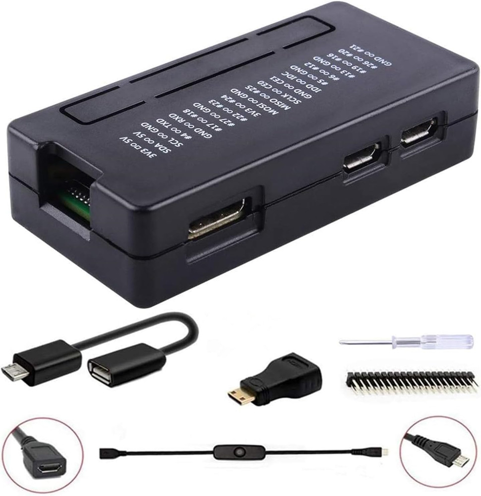 Pi Zero 2 W Case/Zero W Case, 7 in 1 Basic Starter Kit with 20Pin GPIO Header, O